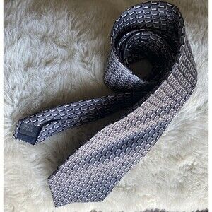 F Edward Classic Menswear Grey And Black Silk Tie